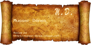 Musser Dénes névjegykártya